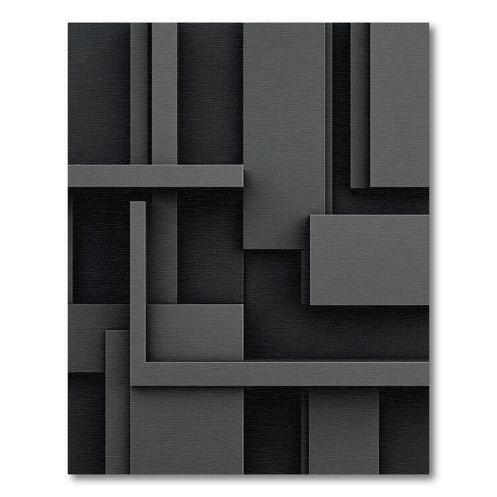Monochrome Geometric Interlocking Shapes Rug