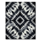 Monochromatic Abstract Spiky Star Rug