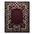 Rich Crimson Geometric Interlocking Lines Rug