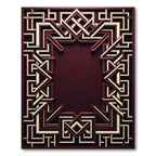 Rich Crimson Geometric Interlocking Lines Rug