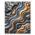 Metallic Gold and Silver Abstract Wave Rug