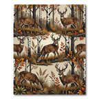 Majestic Woodland Deer Birch Forest Rug