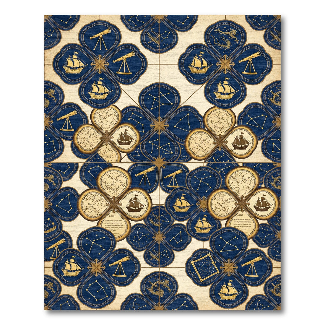 Celestial Navy Gold Nautical Constellation Rug