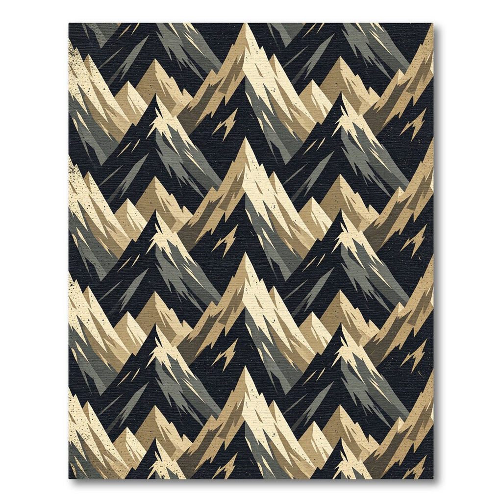Geometric Mountain Peak Earth Tone Art Rug