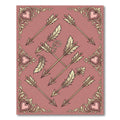 Ornate Pink Heart Golden Arrow Rug