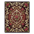 Regal Red Rose Acanthus Scroll Rug