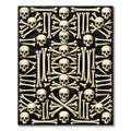 Gothic Monochrome Skull and Bone Mosaic Rug