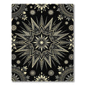 Celestial Monochrome Starburst Floral Geometric Rug