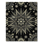 Celestial Monochrome Starburst Floral Geometric Rug