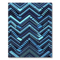 Geometric Blue Tribal Zigzag Staircase Rug
