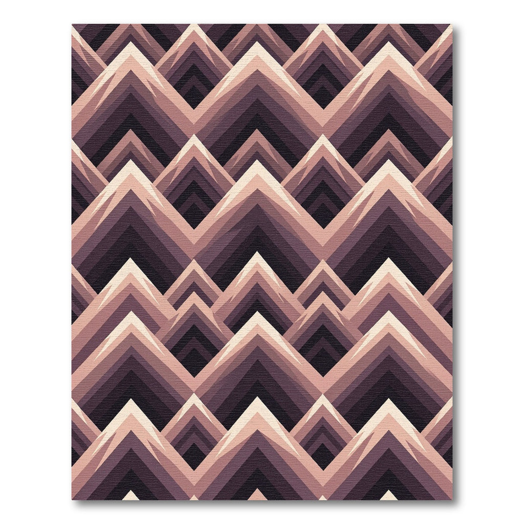 Geometric Mauve Chevron Peak Rug