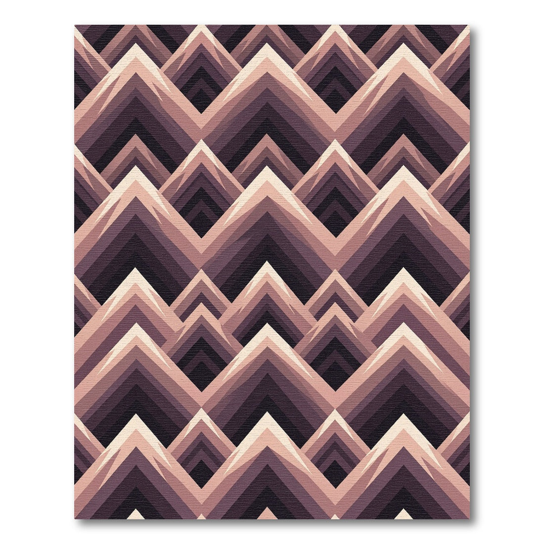 Geometric Mauve Chevron Peak Rug
