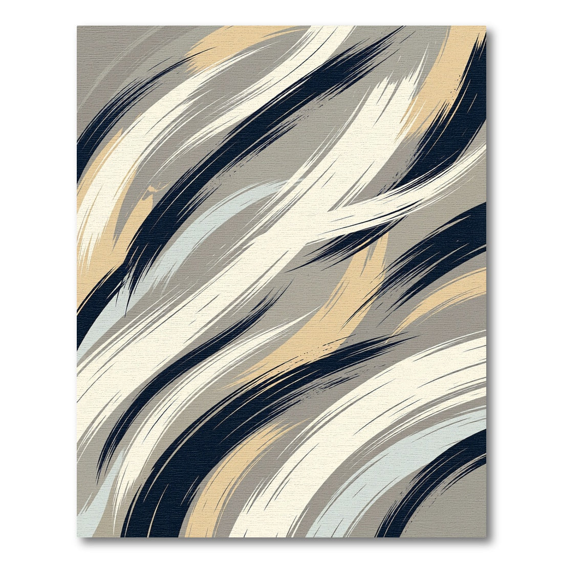 Modern Neutral Abstract Brushstroke Swipe Rug
