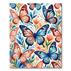 Whimsical Butterfly and Botanical Garden Art Rug