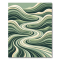 Earthy Sage Abstract Flowing Swirls Rug