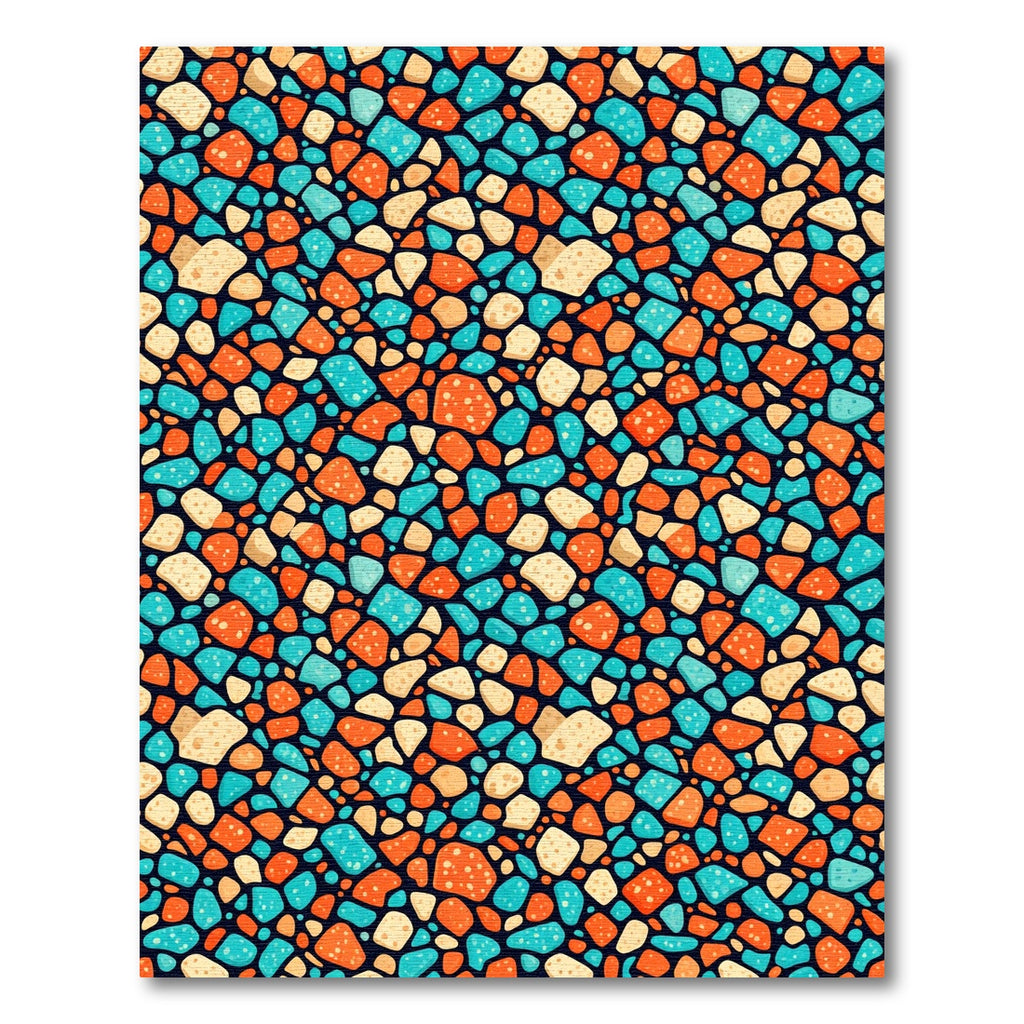 Colorful Terrazzo Speckled Mosaic Abstract Rug