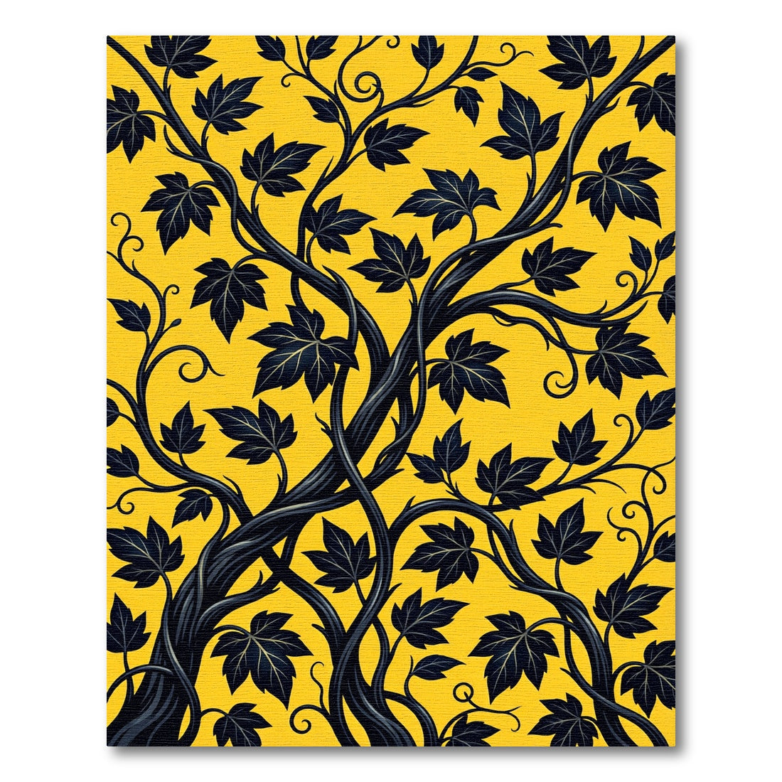 Vivid Yellow Dark Vine Foliage Rug