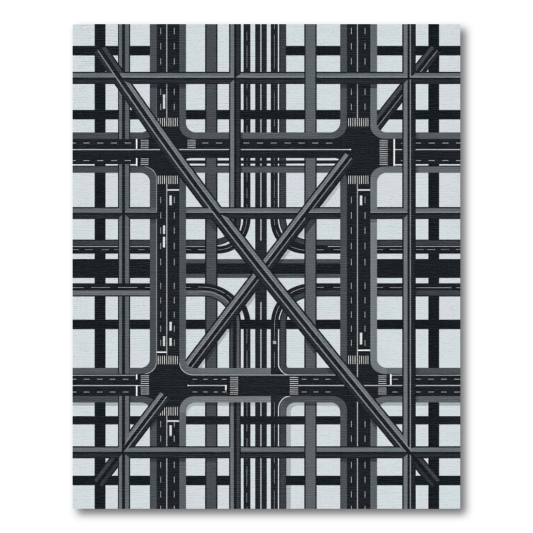 Monochromatic Urban Highway Interchange Rug