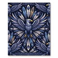 Majestic Blue Eagle Feather Mandala Rug