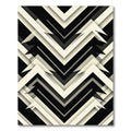 Black White Chevron Layered Rug