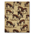Earthy Brown Gazelle Antelope Wildlife Rug
