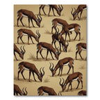 Earthy Brown Gazelle Antelope Wildlife Rug