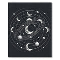 Celestial Lunar Orbital Monochrome Galaxy Rug