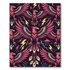 Vibrant Pink Eagle Lightning Storm Rug