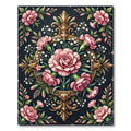 Vintage Pink Carnation Golden Medallion Rug