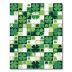 Green Clover Patchwork Squares Rug
