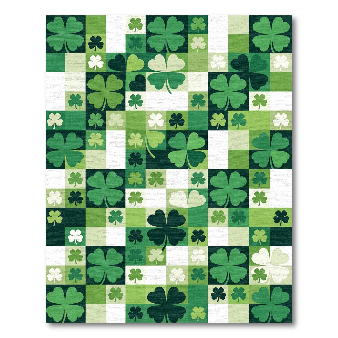 Green Clover Patchwork Squares Rug