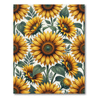 Radiant Yellow Sunflower Botanical Arrangement Rug