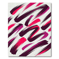 Vibrant Magenta Abstract Brush Stroke Art Rug