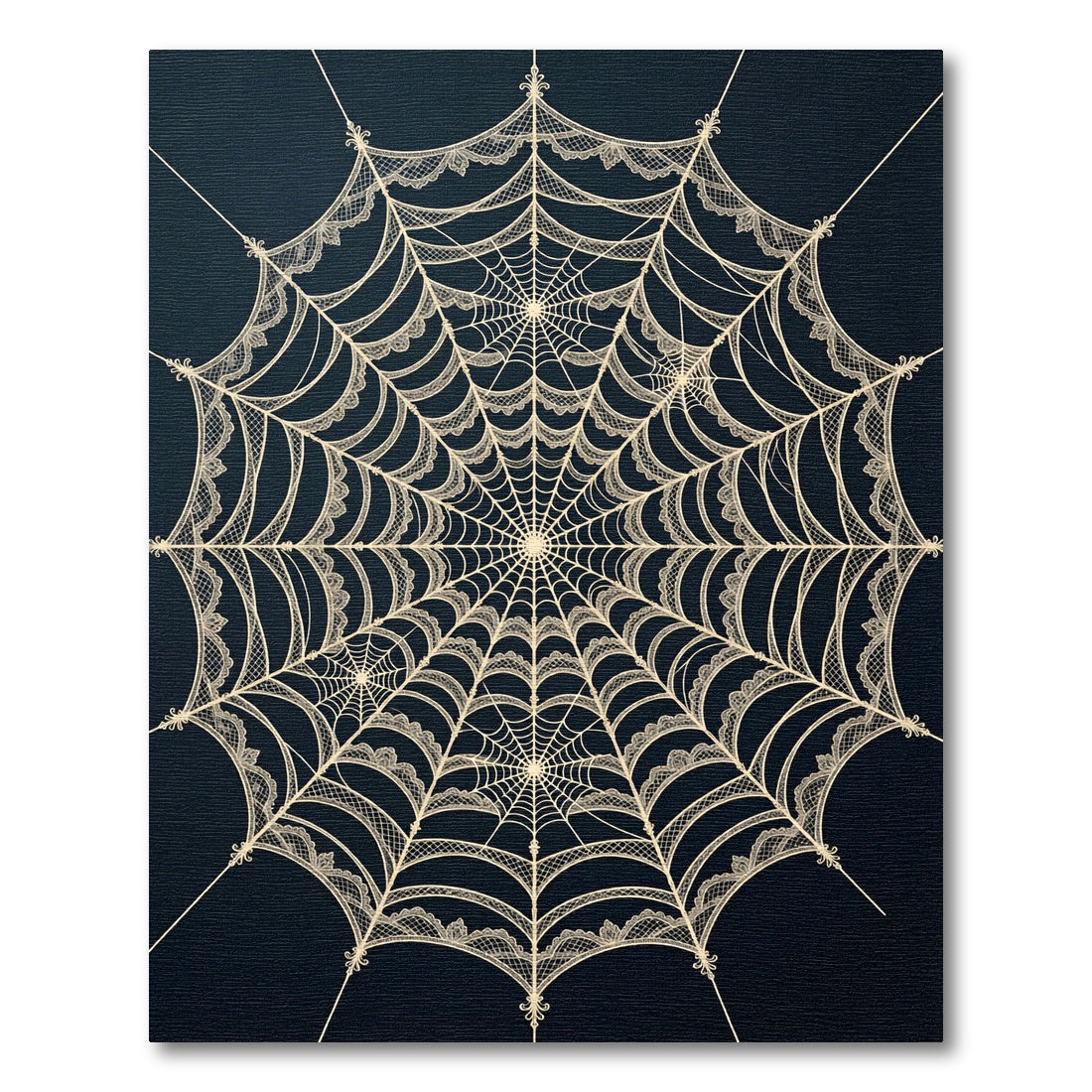 Cream Lace Spiderweb Radial Rug