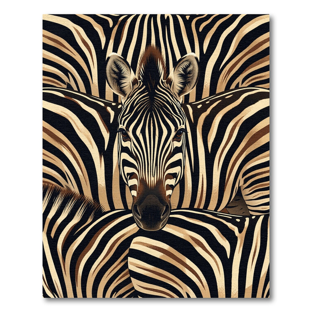 Black Brown Zebra Stripe Close-up Rug