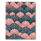 Art Deco Shell Fan Slate Blush Rug