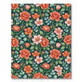 Dark Botanical Rose Floral Meadow Rug
