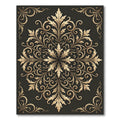 Regal Gold Acanthus Leaf Medallion Rug