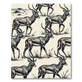 Safari Antelope Herd Neutral Earth Tone Rug