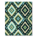 Green Blue Cream Diamond Stripe Rug