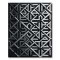 Monochromatic Geometric Lattice 3D Art Rug