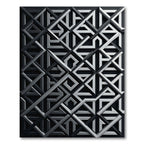 Monochromatic Geometric Lattice 3D Art Rug