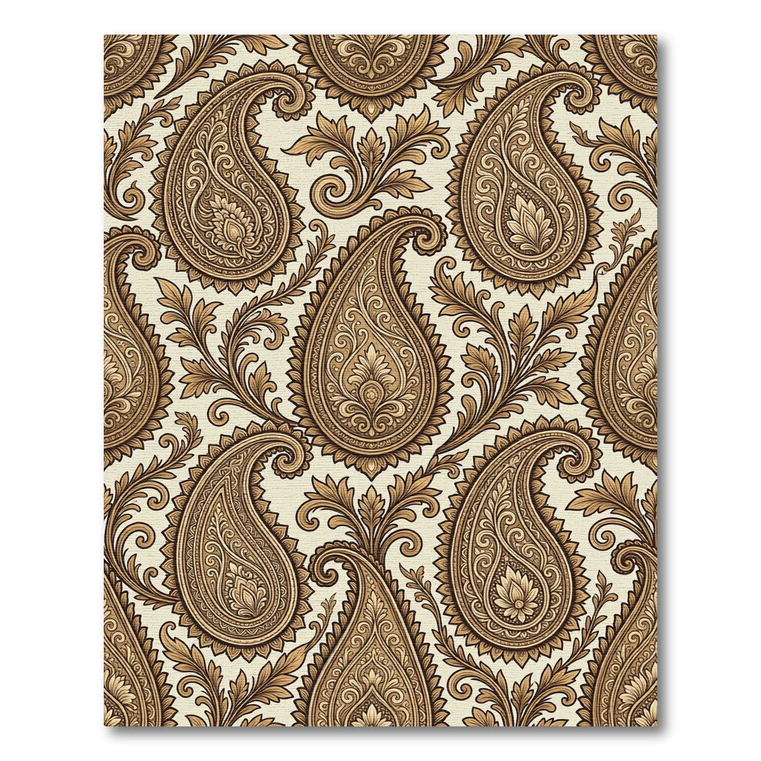 Classic Paisley Butternut Floral Scrolling Rug