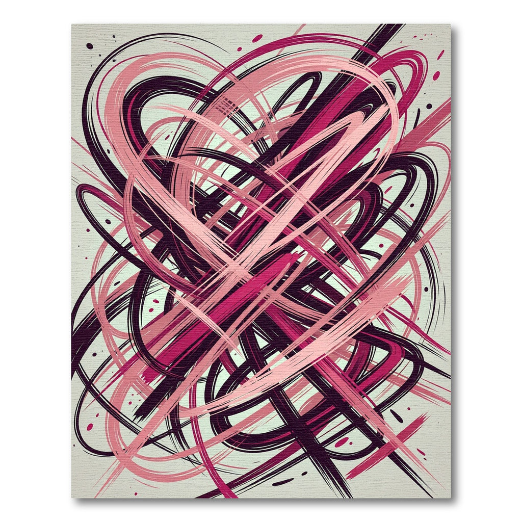 Abstract Pink Swirls Graffiti Rug