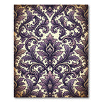 Elegant Amethyst Ornate Scroll Damask Rug