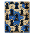 Keyhole Art With Blue Splatter Rug