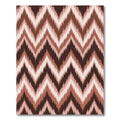 Earthy Brown Chevron Ikat Wave Rug