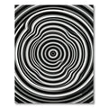 Monochrome Concentric Rippled Circle Abstract Rug
