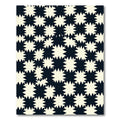 Ivory Black Starburst Checkerboard Rug