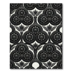Ornate Black Floral Archway Rug